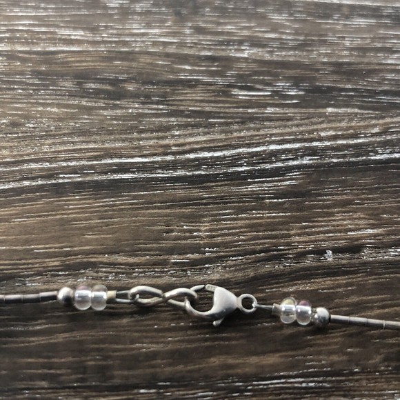 Vintage Artisan 925 Sterling Silver Art Glass Bead Necklace - Picture 7 of 8